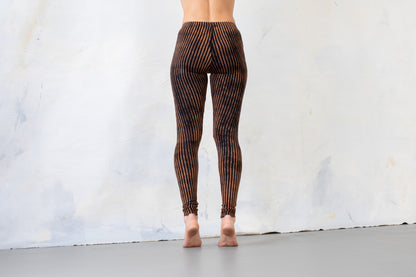 Leggings Striped - Batik, Print - black-apricot