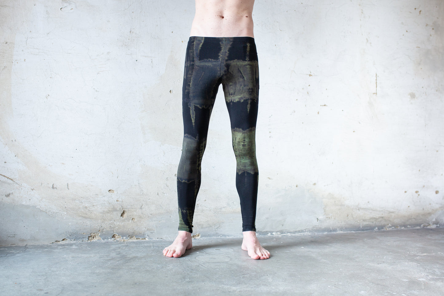 Leggings mit abstraktem Batikmuster - Garage, Grunge - Batik, Tie-Dye - unisex - blauschwarz-türkis