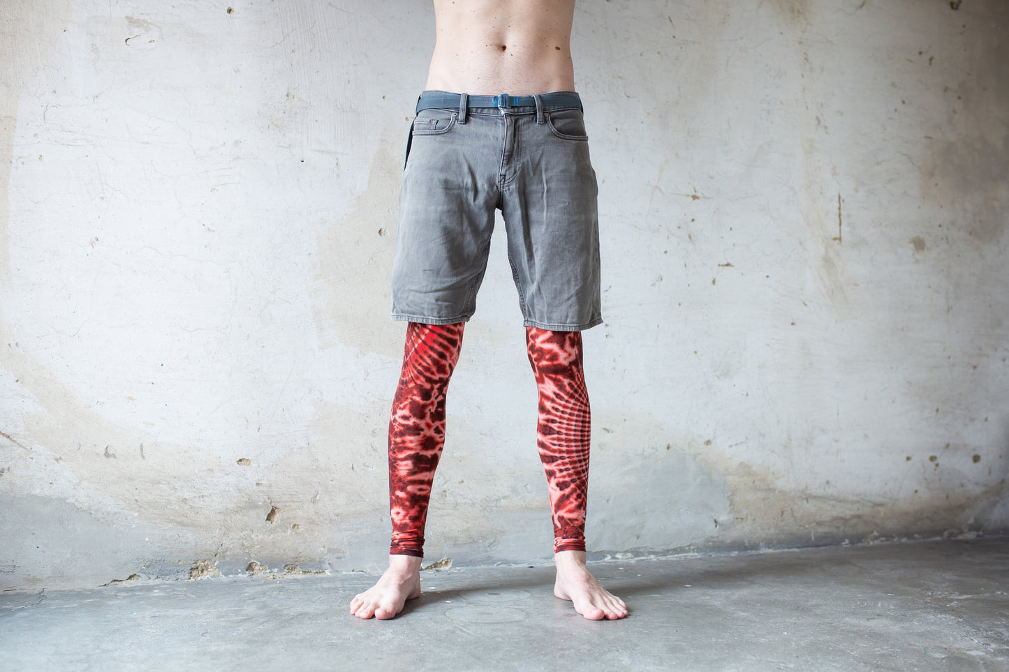 Leggings mit abstraktem Blumenmuster - Batik, Tie-Dye - unisex - flashy red, hochrot