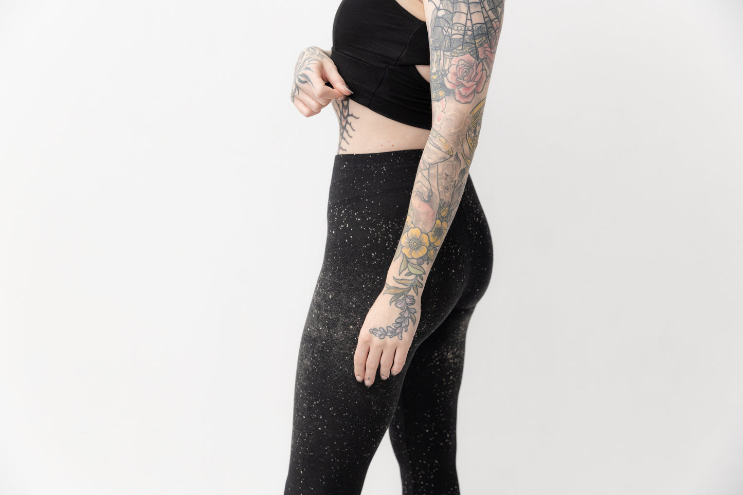 Leggings abstraktes Universum - Sternenhimmel - unisex - schwarz-grau-beige