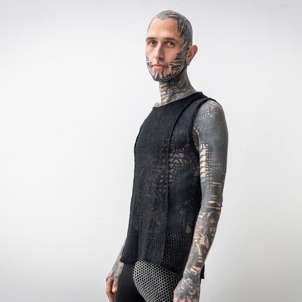 Tank Top - Mesh Shirt - see-through - black