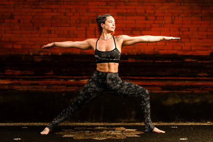 Batik Bra & Leggings Set - Abstract Brick Statement