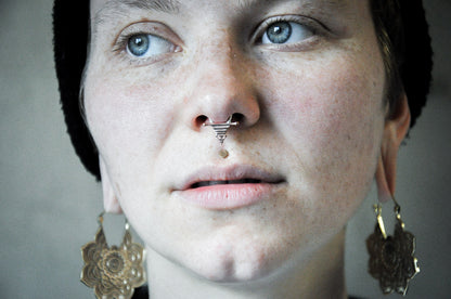 Small Septum – with geometrical Pattern - Copper and Silver