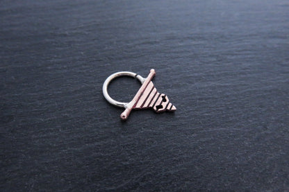 Small Septum – with geometrical Pattern - Copper and Silver