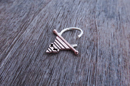 Small Septum – with geometrical Pattern - Copper and Silver