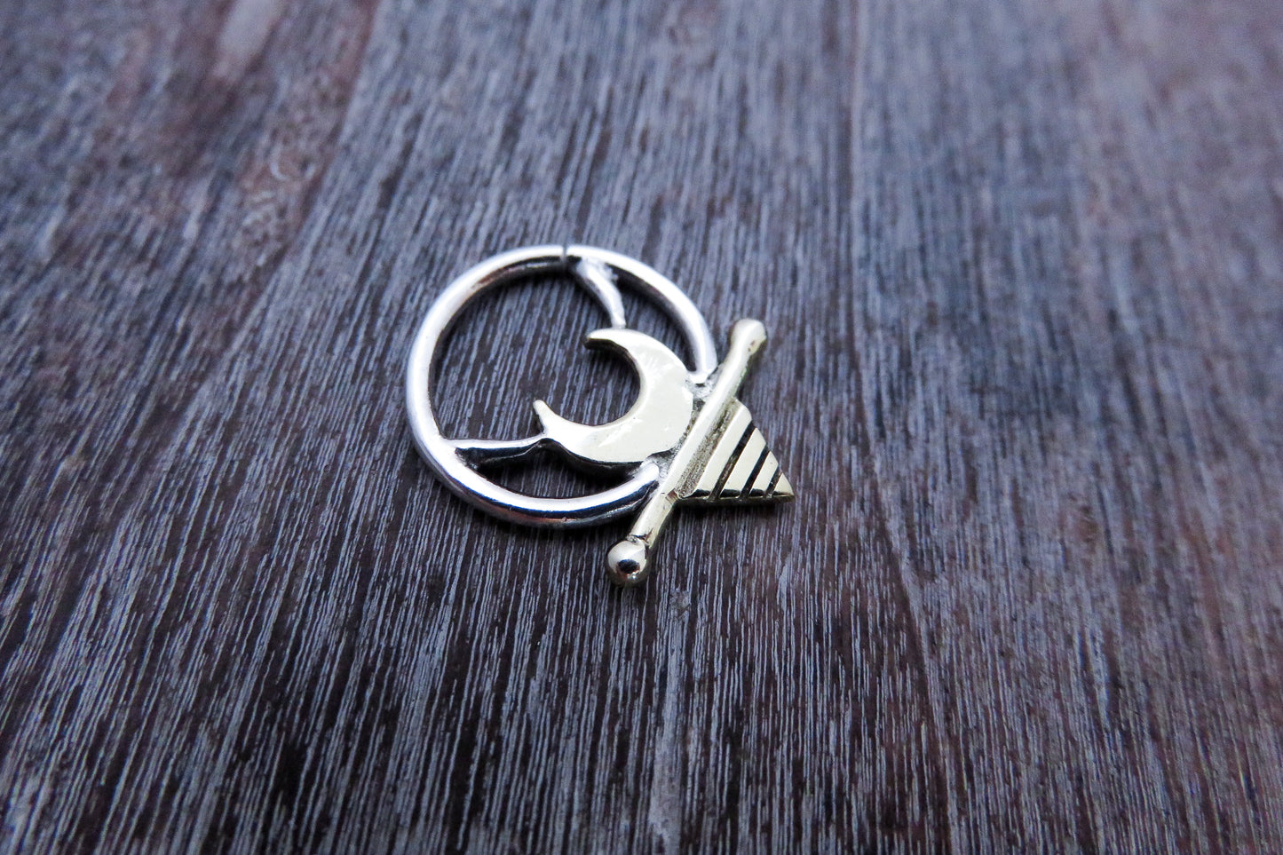 Septum with Moon Element - small Earring - Brass and Silver