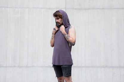 Translucent Tank top - with Hood - gray