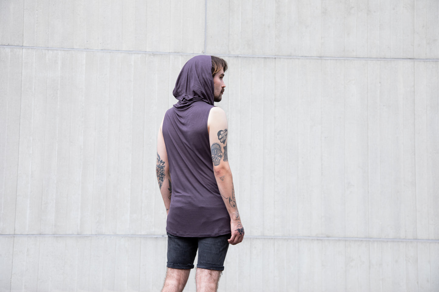 Translucent Tank top - with Hood - gray