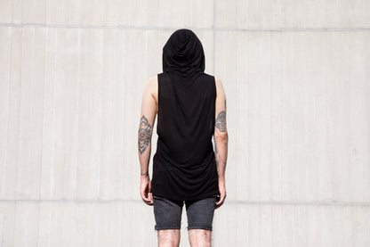 Translucent Tank top - with Hood - black