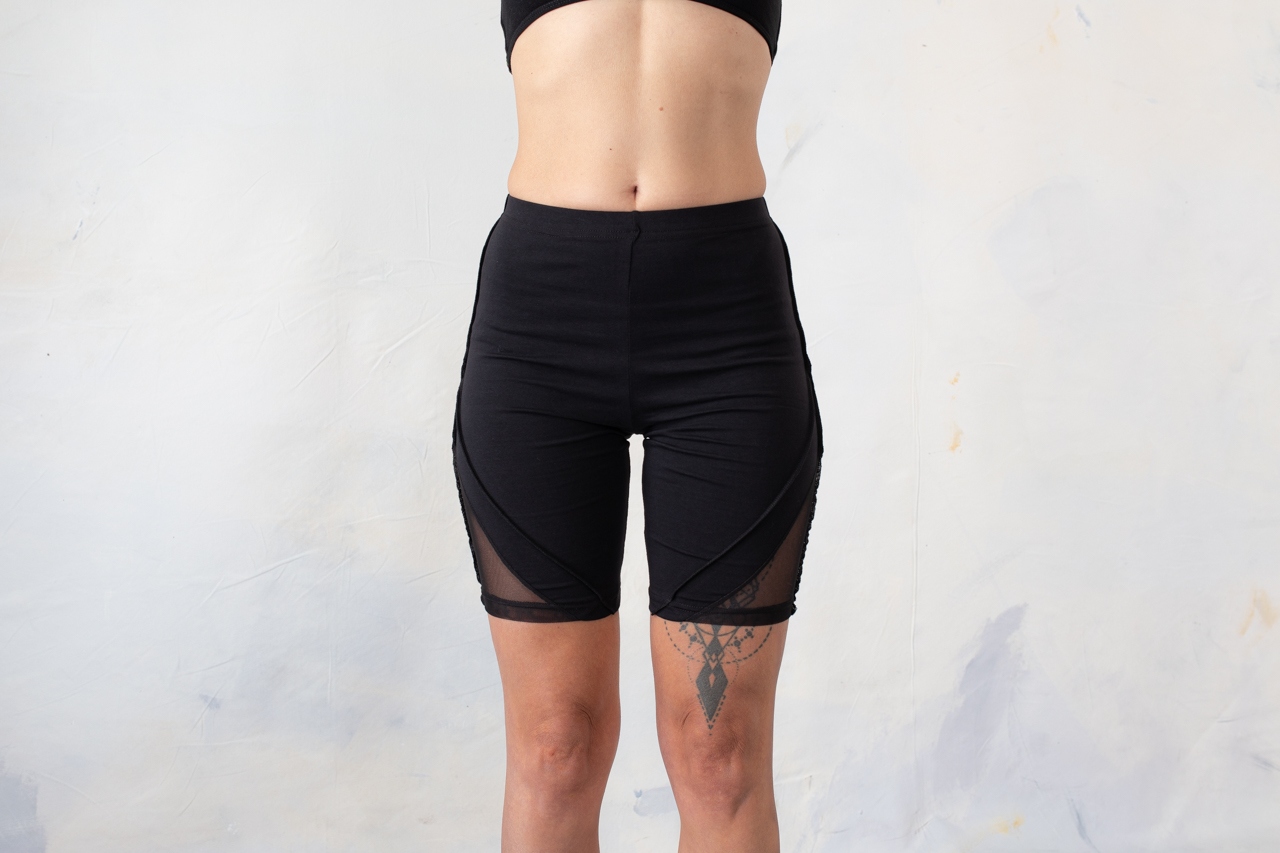 Black mesh cycle shorts online