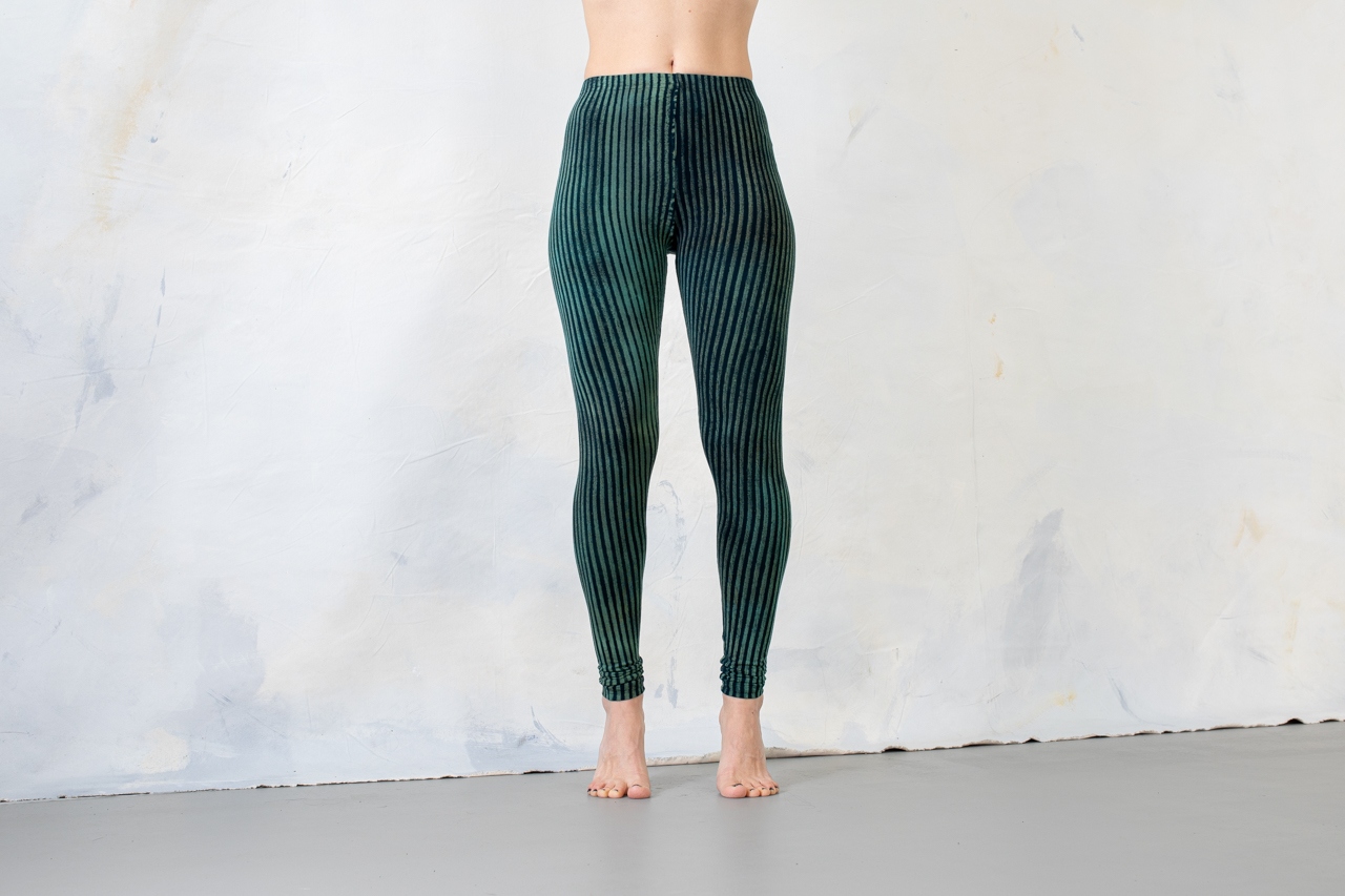 LEGGINGS Striped - Acrobatics, Yoga, Acroyoga - dark blue-turquoise