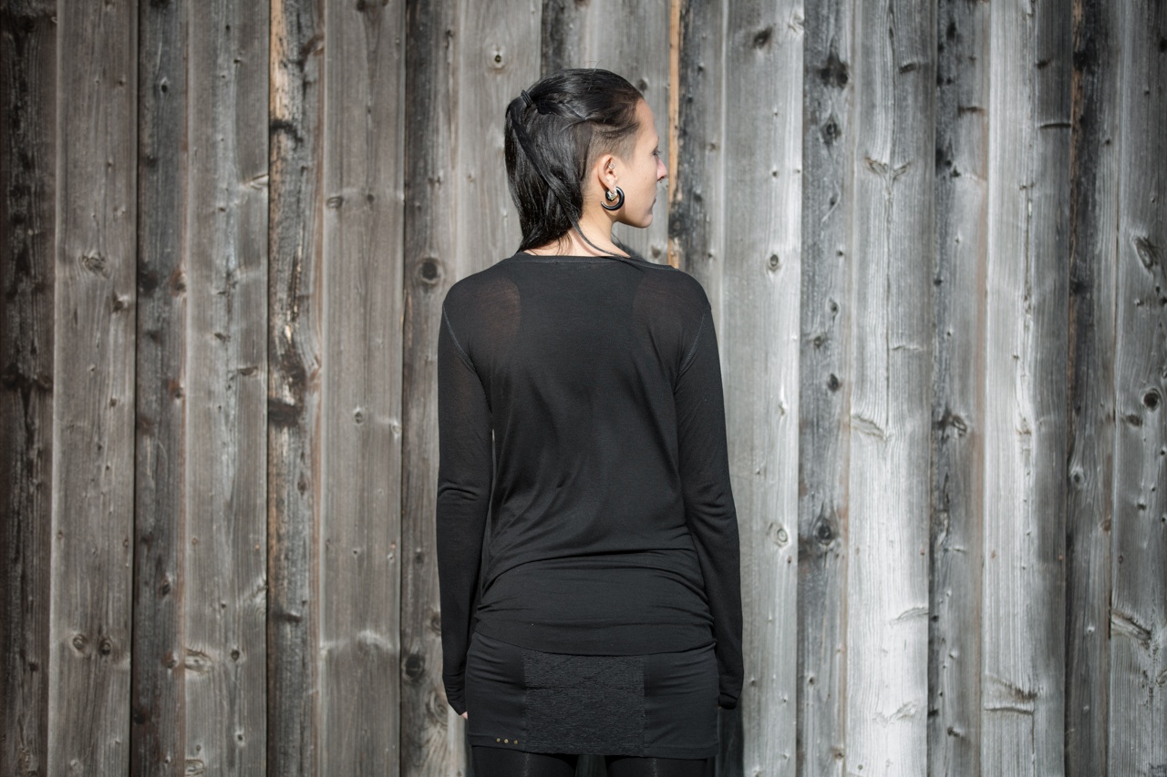TRANSPARENTES LONGSLEEVE - Langarm-Shirt - mit sichtbaren Nähten - schwarz