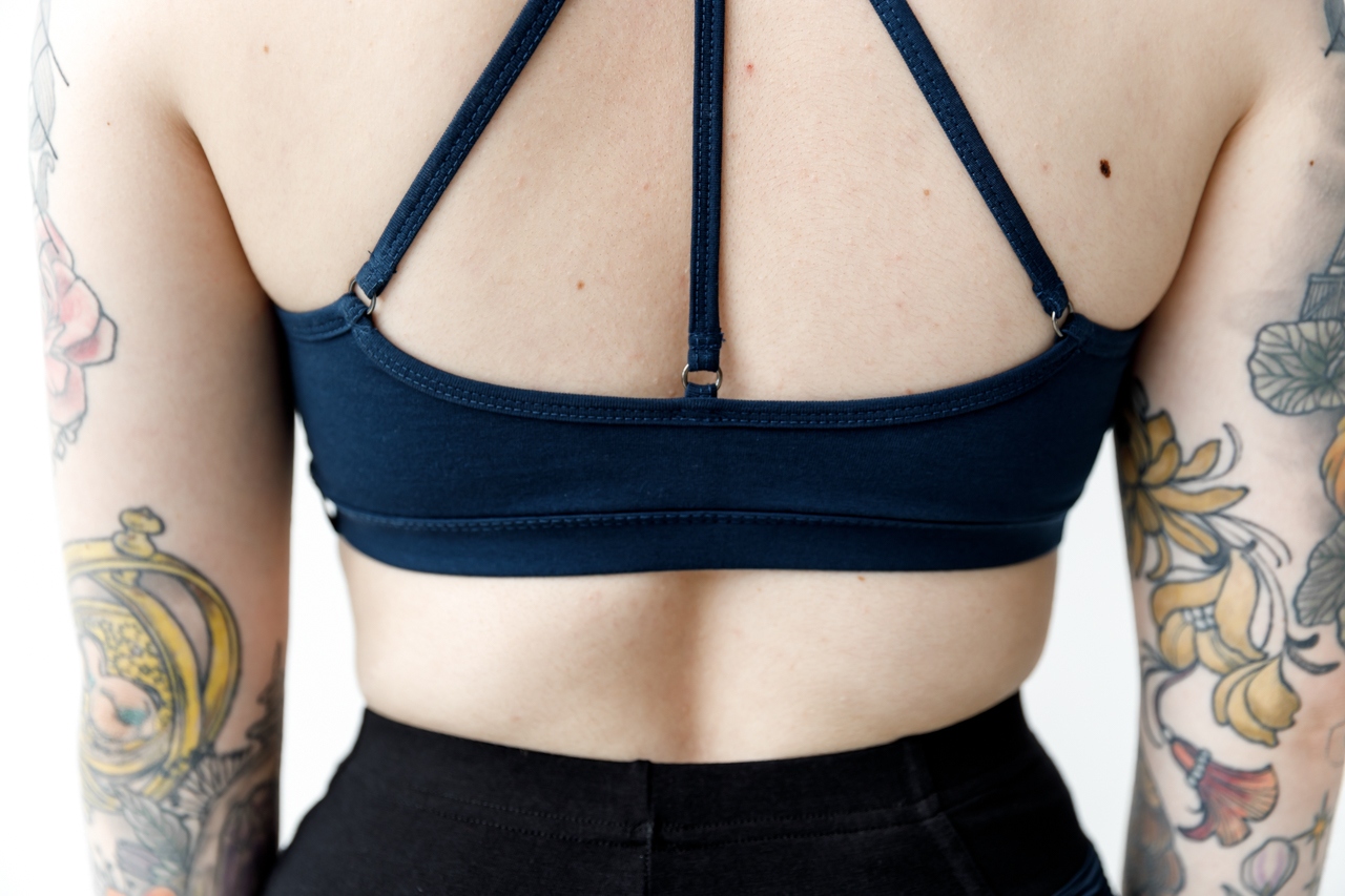 STRAPPY BRA - with Brass Detail - Bralette, Bustier - petrol-blue