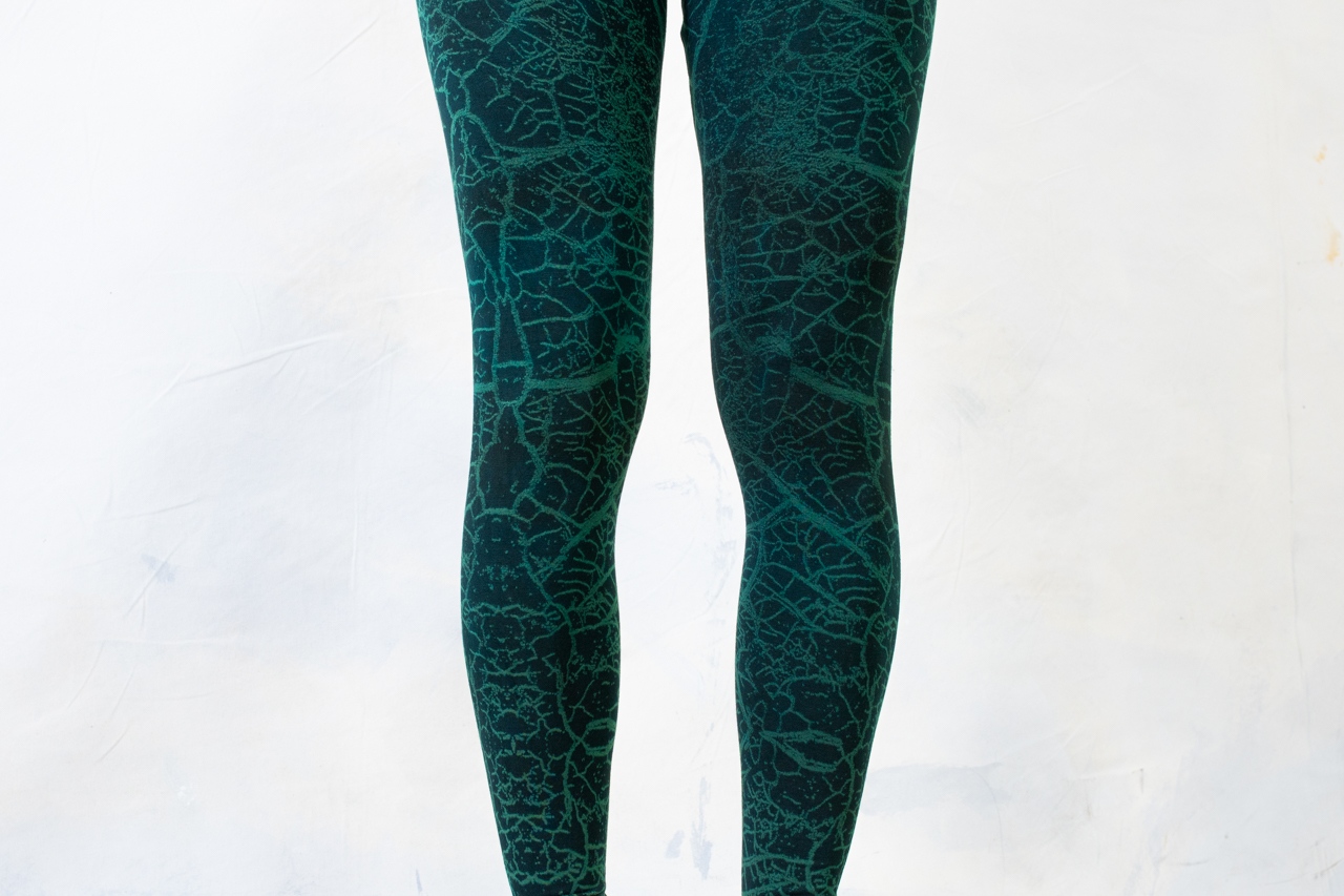 LEGGINGS rissige Erde - unisex - blau-grün-beige