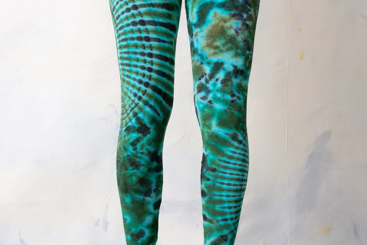LEGGINGS with an abstract floral Pattern - Batik, Tie-Dye - unisex