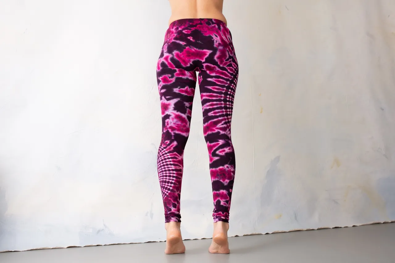 LEGGINGS with an abstract floral Pattern - Batik, Tie-Dye - unisex