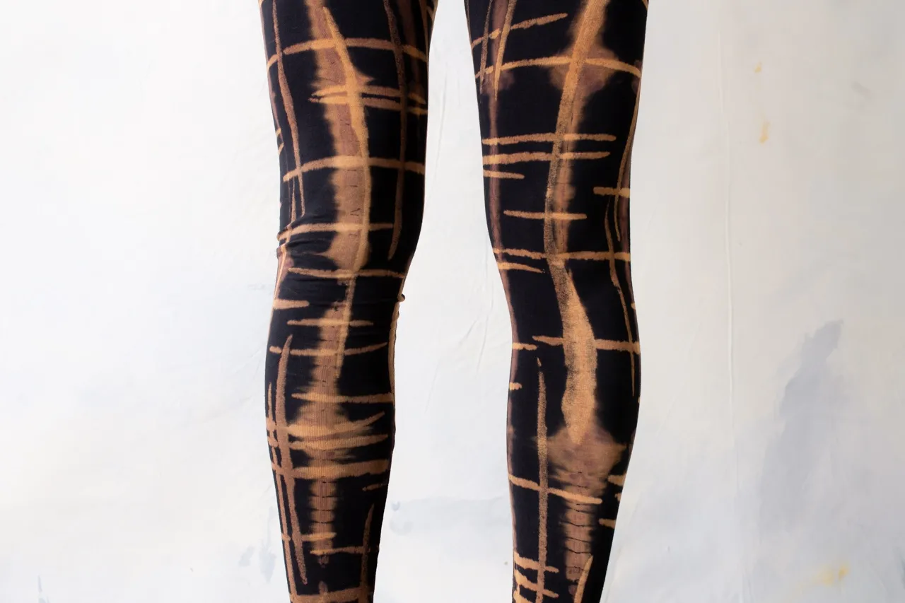 Leggings with Punky Scribble Pattern - Screen Printing, Tie-Dye