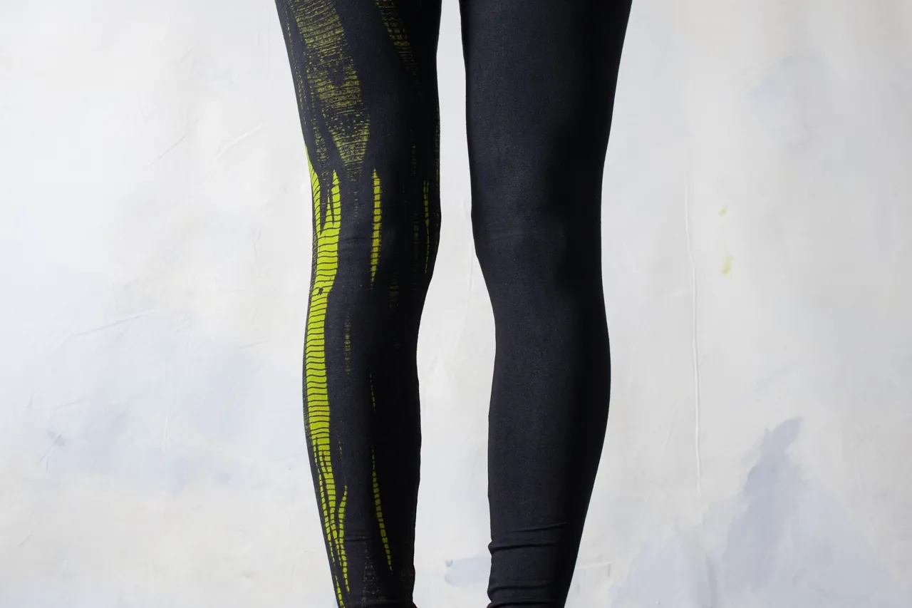 LEGGINGS with Reptile Pattern - Batik, Tie-Dye - unisex - black